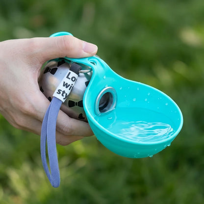 Bidon Portabil 2-în-1 pentru Câini — Bol Siliconic Pliabil + Inox | PawDrop